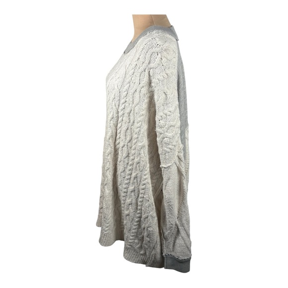 FREE PEOPLE Olympia Tunic Sweater | Ivory Combo MSRP $168 Size Large Oversized - Picture 7 of 10